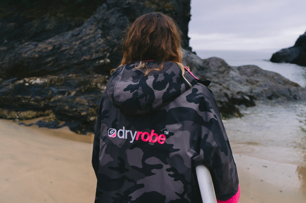 Dryrobe Advance Long Sleeve - Black Camo Pink - 2 Sizes - Check Availability Below