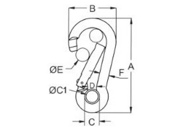 Kong Carbine Hook Carabiner with Eye - 7 Sizes