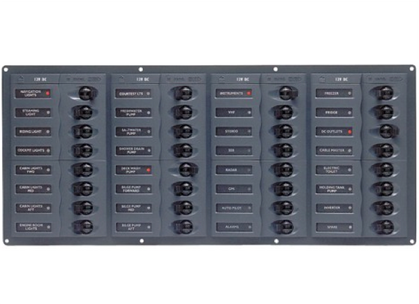 BEP 12V DC Circuit Breaker Panel 32 Way - Horizontal - No Meters