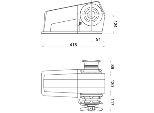Italwinch Devon Windlass 1000W 12/24V 6/8/10mm Chain