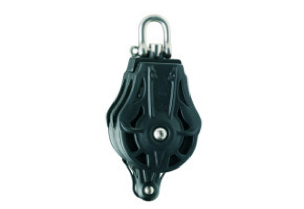 Wichard 45mm Double Block with Swivel Head & Becket - Plain or Ball Bearing