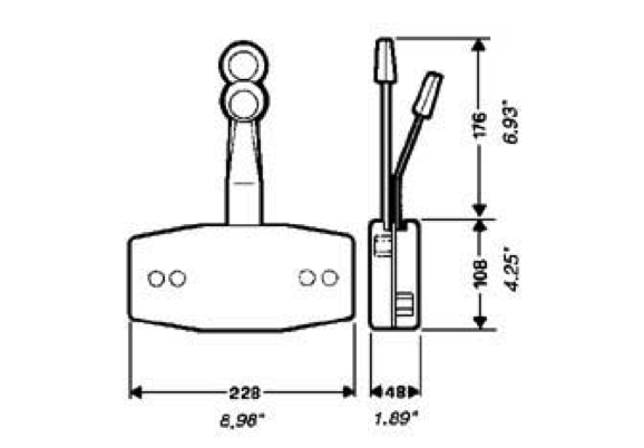 Ultraflex B47/49 Twin Lever Side Mount Control