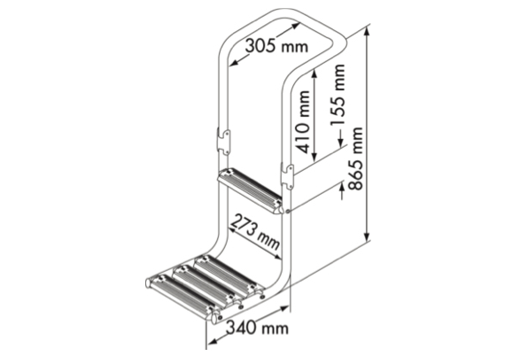 Immersed Platform Ladder suitable for Inflatable Boats