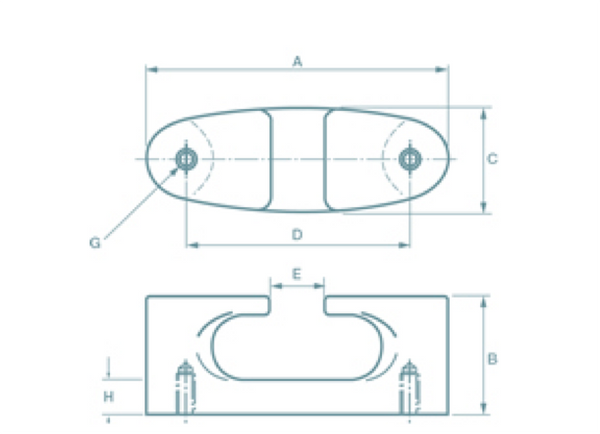 YS Straight Fairlead with Fixing Stud