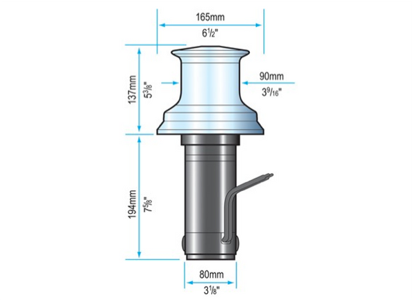 Lewmar Capstan C3 - Rope - 12 Mets Min 12 or 24V