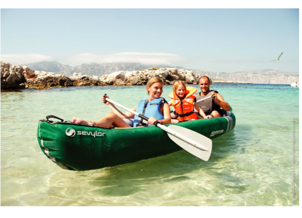 Sevylor Adventure Plus Inflatable Kayak - 2 + 1 Person with Bravo Paddles & Pump  & 2 x Baltic Canoe Buoyancy Aids - New 2023 Model - In Stock