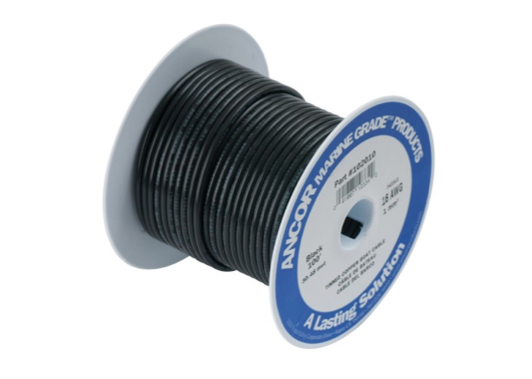 Tinned Electrical Cable Single Core - 16 AWG - 30 or 75M - 4 Colours