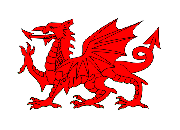Welsh Dragon Courtesy Flag Polyester 45 x 30cm