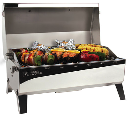 Kuuma Stow 'N' Go 160 Stainless Steel Gas Grill with EU-Style Fitting, Thermometer & Igniter
