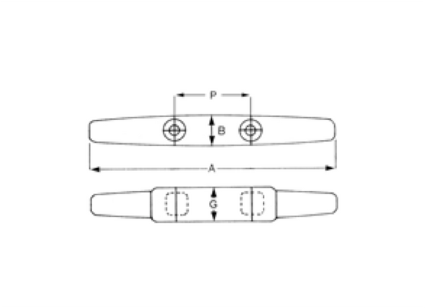 Proboat Stainless Steel Cleat - 2 Holes Low Flat Cleat - 3 Sizes