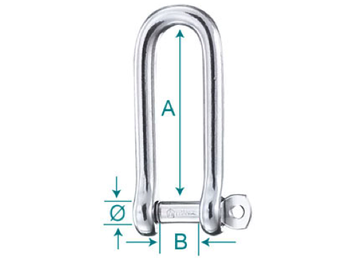 Wichard Stainless Steel Long D Shackle Captive Pin - All Sizes
