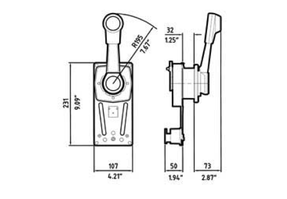 Ultraflex B85 Single Lever Side Mount Control Sailboat Version