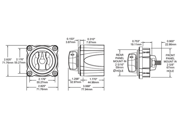 Blue Sea M Series Battery Switch - 4 Position