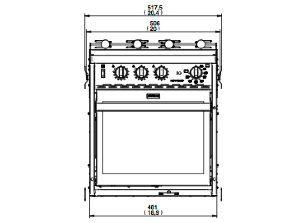 FORCE10 - 2 burner gimbaled gas cooker Euro compact - Force 10 2-Burner  w/Oven and Broiler - Gimbaled - Euro Compact