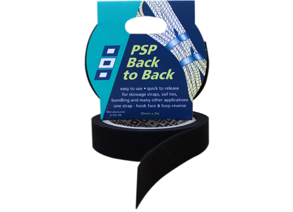 PSP Back to Back Hook & Loop Tape - 25mm x 2m - Black or White