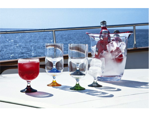 Marine Business Party Stackable Water/Wine Glass - Coloured Bases - 6 Pieces