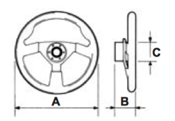 Ultraflex Steering Wheel Small 3 Spoke Soft Grip