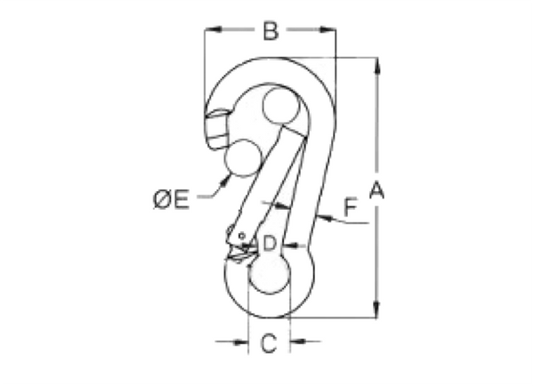 Kong Carbine Hook Carabiner without Eye - 7 Sizes