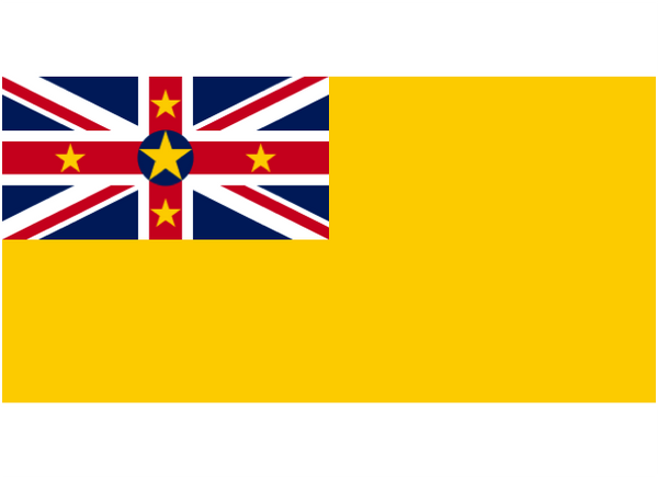 Niue Courtesy Flag Polyester 45 x 30cm