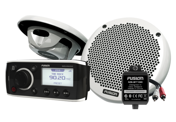 Marine speakers top and radio