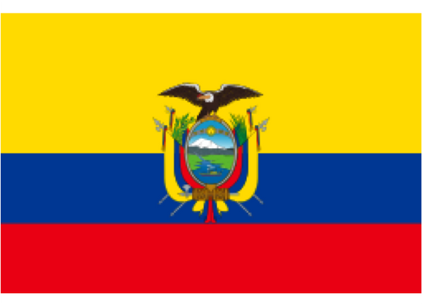 Ecuador Courtesy Flag Polyester 45 x 30cms