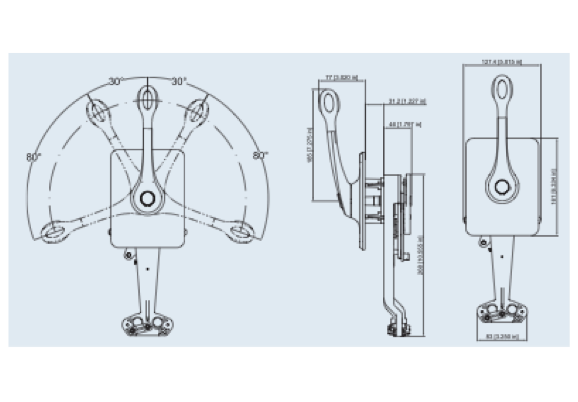 Ultraflex B401 Single Lever Side Mount Control Hybrid