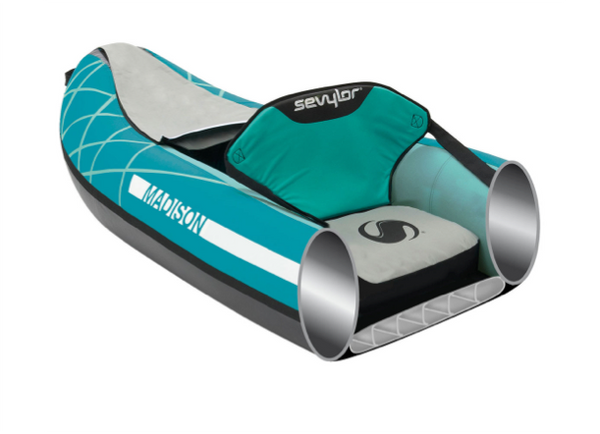 Sevylor Madison Inflatable Kayak Kit  - 2 Person - with 2 x Kayak Paddles, Foot Pump & 2 x Baltic Canoe Buoyancy Aids - 2023 Model