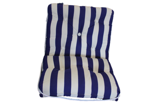 Kapok Double Cushion Striped Blue / White
