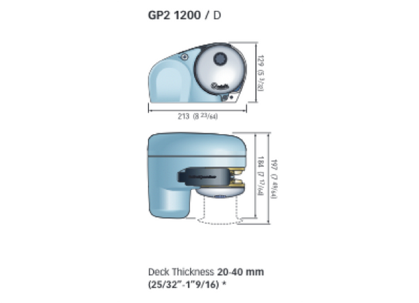 Quick Genius GP2 1200 Windlass 250W 12v - 6 or 8mm Chain