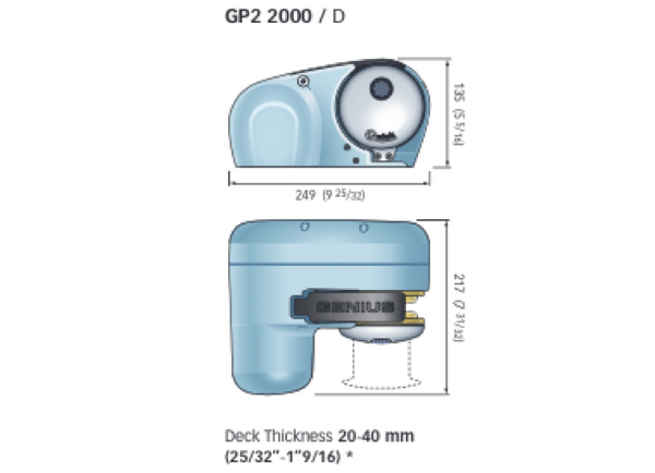 Quick Genius GP2 2000 Windlass 800W 12V - 8mm Chain