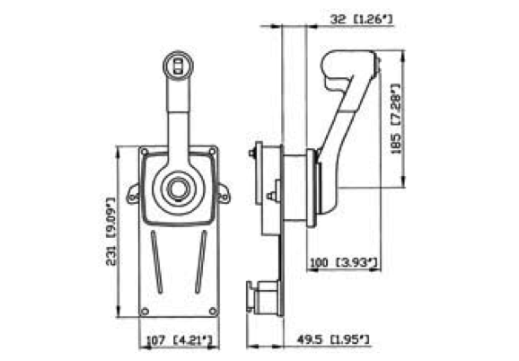 Ultraflex B183 Single Lever Side Mount Control with Positive Lock-In Neutral