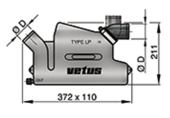 Vetus Waterlock LP50  with Rotating Inlet