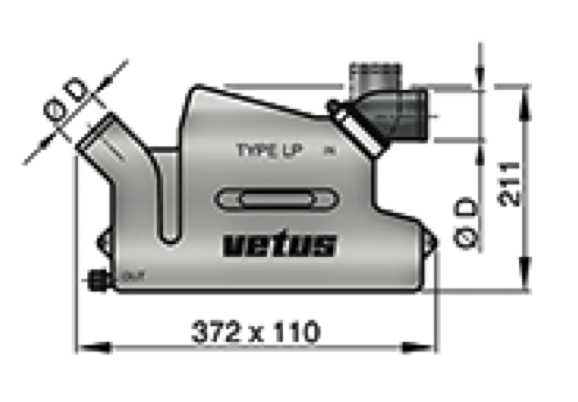 Vetus Waterlock LP45 with Rotating Inlet 45mm