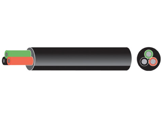 Tinned Electrical 3 Core Cable - 21/0.30 1.5mm2 - 30m - Black