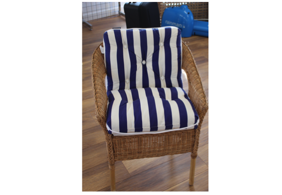 Kapok Double Cushion Striped Blue / White