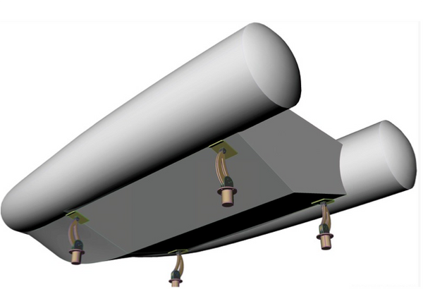 Kiwi Marine Universal Fixed Dinghy/Tender Holder - Double Offset - Removable Base