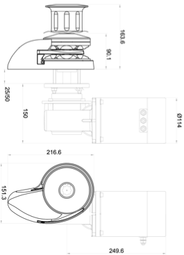 Ital Smart Plus Windlass 1000 without Drum 10mm Chain 115A