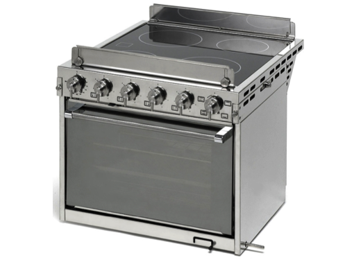 Techimpex Horizon Electric Cooker - 4 Burner Electric Ceramic Hob. Electric Oven & Grill, Gimbals, Pan Clamps