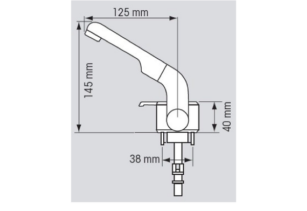 Plastimo Directional Lever Mixer Tap - White