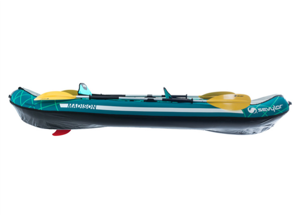 Sevylor Madison Inflatable Kayak Kit  - 2 Person - with 2 x Kayak Paddles, Foot Pump & 2 x Baltic Canoe Buoyancy Aids - 2023 Model