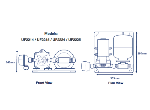 Whale Pump Accumulator Kit 3.0 (11.5 ltrs) GPM, 3 Bar 45 PSI 24V