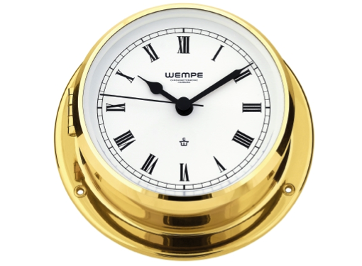 Wempe Skiff Series Yacht Clock 110mm - Brass Case