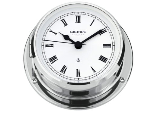 Wempe Skiff Series Yacht Clock 110mm - Chrome Case