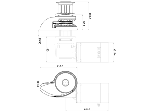 Ital Smart Plus 1500 Windlass without Drum 12V 10mm Chain 70A