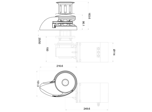 Ital Smart Plus 1500 Windlass with Drum 12V 10mm Chain 130A