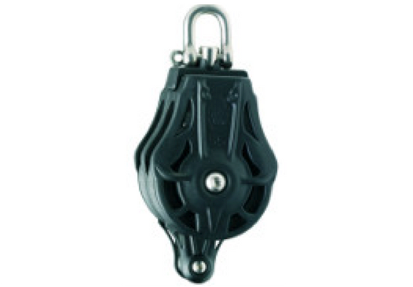 Wichard 70mm Double Block with Swivel Head & Becket - Plain or Ball Bearing