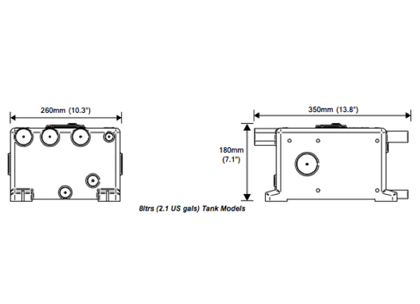 Whale  Grey Waste Tanks With Intelligent Control - 8 - 16 - 20 Litre - 12/24V