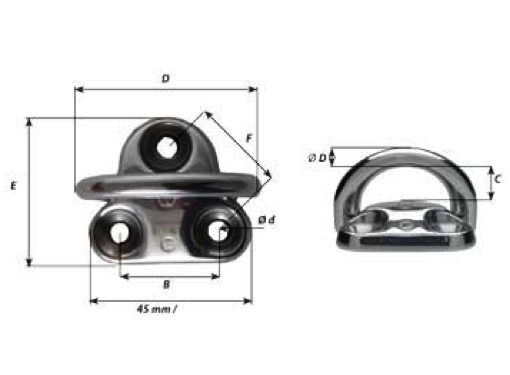 Wichard Folding Pad Eyes - Including Silicon Pad - Various Sizes