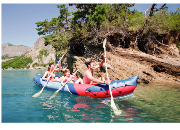 Sevylor Tahiti Plus Inflatable Kayak with 2 x Kayak Paddles & Bravo 4 Handpump 2 + 1 Persons - 2024 Model - SPECIAL OFFER WHILST STOCKS LAST