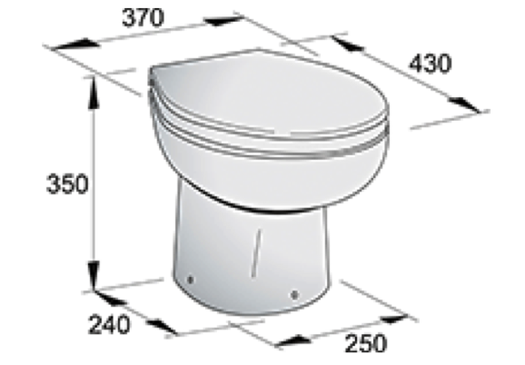 Vetus Electric Toilet WCP 12V Manual Switch